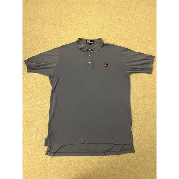 Polo Ralph Lauren Shirt Men's Large‎ Gray Golf Crest Logo Fine Cotton Polos - Picture 1 of 13